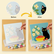 Carica l'immagine nel visualizzatore di Gallery, Mini Set Dipingere con i Numeri 20x20cm (6 pezzi) - Gatto Goloso