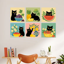 Carica l'immagine nel visualizzatore di Gallery, Mini Set Dipingere con i Numeri 20x20cm (6 pezzi) - Gatto Goloso