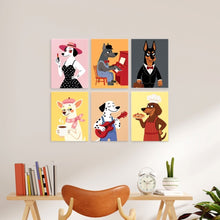 Carica l'immagine nel visualizzatore di Gallery, Mini Set Dipingere con i Numeri 15x20cm (6 pezzi) - Cani in Ghingheri