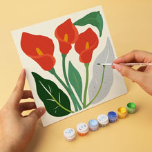 Carica l'immagine nel visualizzatore di Gallery, Mini Set Dipingere con i Numeri 20x20cm (6 pezzi) - Stampe Floreali