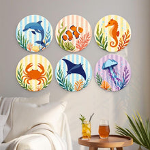 Carica l'immagine nel visualizzatore di Gallery, Mini Set Dipingere con i Numeri - Dischi di Ø20cm (6 pezzi) - Vita dell'oceano