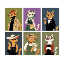 Carica l'immagine nel visualizzatore di Gallery, Mini Set Dipingere con i Numeri 15x20cm (6 pezzi) - Gatti in Ghingheri Figured'Art