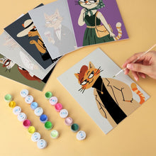 Carica l'immagine nel visualizzatore di Gallery, Mini Set Dipingere con i Numeri 15x20cm (6 pezzi) - Gatti in Ghingheri