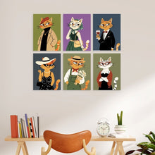 Carica l'immagine nel visualizzatore di Gallery, Mini Set Dipingere con i Numeri 15x20cm (6 pezzi) - Gatti in Ghingheri