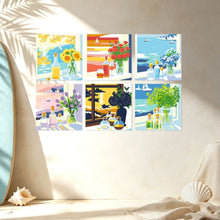 Carica l'immagine nel visualizzatore di Gallery, Mini Set Dipingere con i Numeri 20x20cm (6 pezzi) - Vedute dalla Finestra