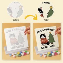 Carica l'immagine nel visualizzatore di Gallery, Mini Set Dipingere con i Numeri 20x20cm (6 pezzi) - Meowy Christmas