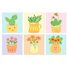 Carica l'immagine nel visualizzatore di Gallery, Mini Set Dipingere con i Numeri 20x20cm (6 pezzi) - Angolo di Piante Colorate Figured'Art