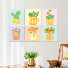 Carica l'immagine nel visualizzatore di Gallery, Mini Set Dipingere con i Numeri 20x20cm (6 pezzi) - Angolo di Piante Colorate