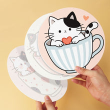 Carica l'immagine nel visualizzatore di Gallery, Mini Set Dipingere con i Numeri - Dischi di Ø20cm (6 pezzi) - Gatti e tazze da tè