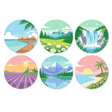 Carica l'immagine nel visualizzatore di Gallery, Mini Set Dipingere con i Numeri - Dischi di Ø20cm (6 pezzi) - Paesaggi da Sogno 2 Figured'Art