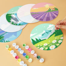 Carica l'immagine nel visualizzatore di Gallery, Mini Set Dipingere con i Numeri - Dischi di Ø20cm (6 pezzi) - Paesaggi da Sogno 2