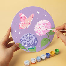 Carica l'immagine nel visualizzatore di Gallery, Mini Set Dipingere con i Numeri - Dischi di Ø20cm (6 pezzi) - Fiori e Farfalle