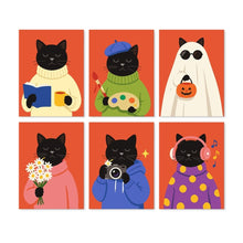 Carica l'immagine nel visualizzatore di Gallery, Mini Set Dipingere con i Numeri 15x20cm (6 pezzi) - Un Gatto, Mille Umori Figured'Art