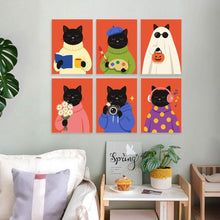 Carica l'immagine nel visualizzatore di Gallery, Mini Set Dipingere con i Numeri 15x20cm (6 pezzi) - Un Gatto, Mille Umori