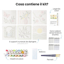 Carica l'immagine nel visualizzatore di Gallery, Mini Set Dipingere con i Numeri 20x20cm (6 pezzi) - Vedute dalla Finestra