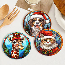 Carica l&#39;immagine nel visualizzatore di Gallery, Dipingere con i numeri Sottobicchieri 15cm (6 pezzi) - Creature di Natale