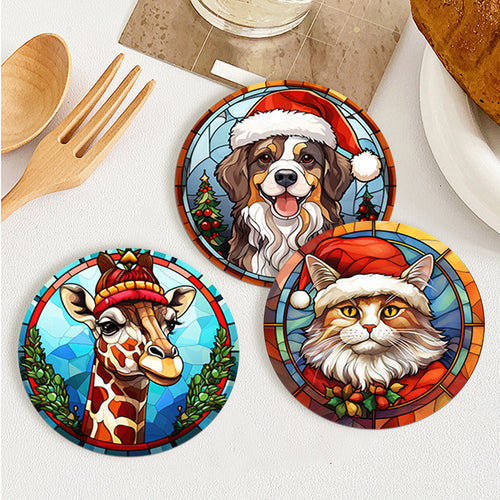 Dipingere con i numeri Sottobicchieri 15cm (6 pezzi) - Creature di Natale