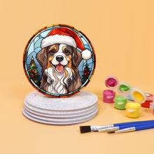 Carica l&#39;immagine nel visualizzatore di Gallery, Set di 6 Sottobicchieri da Dipingere con i numeri (15cm diametro) - Natalizi