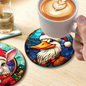 Set di 6 Sottobicchieri da Dipingere con i numeri (15cm diametro) - Natalizi