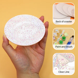 Set di 6 Sottobicchieri da Dipingere con i numeri (15cm diametro) - Natalizi