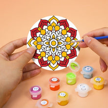 Carica l&#39;immagine nel visualizzatore di Gallery, Set di 6 Sottobicchieri da Dipingere con i numeri (15cm diametro) - Mandala Colorato