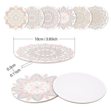 Carica l&#39;immagine nel visualizzatore di Gallery, Set di 6 Sottobicchieri da Dipingere con i numeri (15cm diametro) - Mandala Colorato