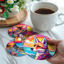 Carica l&#39;immagine nel visualizzatore di Gallery, Set di 6 Sottobicchieri da Dipingere con i numeri (15cm diametro) - Animali Pop Art