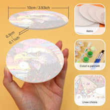 Carica l&#39;immagine nel visualizzatore di Gallery, Set di 6 Sottobicchieri da Dipingere con i numeri (15cm diametro) - Animali Pop Art