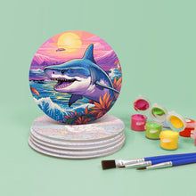 Carica l&#39;immagine nel visualizzatore di Gallery, Set di 6 Sottobicchieri da Dipingere con i numeri (15cm diametro) - Vita Marina Colorata
