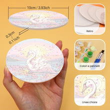 Carica l'immagine nel visualizzatore di Gallery, Set di 6 Sottobicchieri da Dipingere con i numeri (10cm diametro) - Vita Marina Colorata