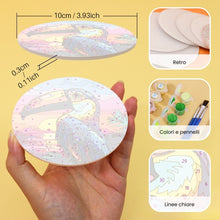Carica l'immagine nel visualizzatore di Gallery, Set di 6 Sottobicchieri da Dipingere con i numeri (10cm diametro) - Uccelli Tropicali