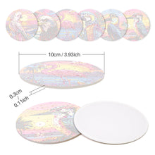 Carica l&#39;immagine nel visualizzatore di Gallery, Set di 6 Sottobicchieri da Dipingere con i numeri (15cm diametro) - Uccelli Tropicali