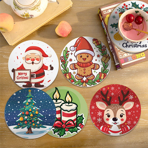 Dipingere con i numeri Sottobicchieri 15cm (6 pezzi) - Natale Fatto a Mano