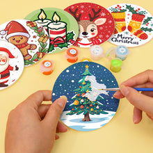 Carica l&#39;immagine nel visualizzatore di Gallery, Set di 6 Sottobicchieri da Dipingere con i numeri (15cm diametro) - Natale