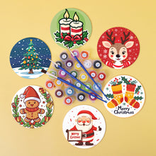 Carica l&#39;immagine nel visualizzatore di Gallery, Set di 6 Sottobicchieri da Dipingere con i numeri (15cm diametro) - Natale