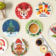 Carica l&#39;immagine nel visualizzatore di Gallery, Set di 6 Sottobicchieri da Dipingere con i numeri (15cm diametro) - Natale