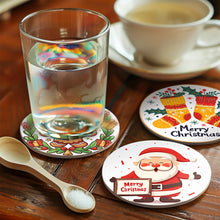 Carica l&#39;immagine nel visualizzatore di Gallery, Set di 6 Sottobicchieri da Dipingere con i numeri (15cm diametro) - Natale