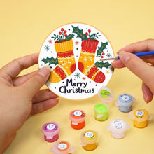Carica l&#39;immagine nel visualizzatore di Gallery, Set di 6 Sottobicchieri da Dipingere con i numeri (15cm diametro) - Natale