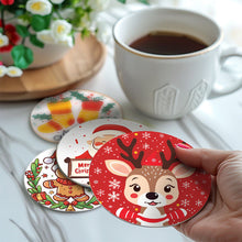 Carica l&#39;immagine nel visualizzatore di Gallery, Set di 6 Sottobicchieri da Dipingere con i numeri (15cm diametro) - Natale
