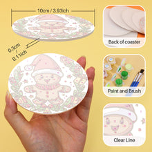 Carica l&#39;immagine nel visualizzatore di Gallery, Set di 6 Sottobicchieri da Dipingere con i numeri (15cm diametro) - Natale
