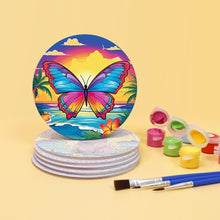 Carica l'immagine nel visualizzatore di Gallery, Set di 6 Sottobicchieri da Dipingere con i numeri (10cm diametro) - Serie Animali