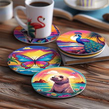 Carica l'immagine nel visualizzatore di Gallery, Set di 6 Sottobicchieri da Dipingere con i numeri (10cm diametro) - Serie Animali