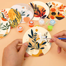 Carica l&#39;immagine nel visualizzatore di Gallery, Set di 6 Sottobicchieri da Dipingere con i numeri (15cm diametro) - Design Botanico