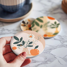 Carica l&#39;immagine nel visualizzatore di Gallery, Set di 6 Sottobicchieri da Dipingere con i numeri (15cm diametro) - Design Botanico