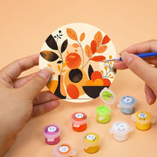 Carica l&#39;immagine nel visualizzatore di Gallery, Set di 6 Sottobicchieri da Dipingere con i numeri (15cm diametro) - Design Botanico