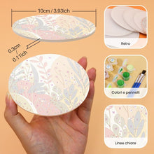 Carica l&#39;immagine nel visualizzatore di Gallery, Set di 6 Sottobicchieri da Dipingere con i numeri (15cm diametro) - Design Botanico