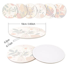 Carica l&#39;immagine nel visualizzatore di Gallery, Set di 6 Sottobicchieri da Dipingere con i numeri (15cm diametro) - Design Botanico