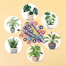 Carica l'immagine nel visualizzatore di Gallery, Set di 6 Sottobicchieri da Dipingere con i numeri (10cm diametro) - Piante