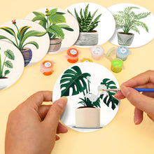 Carica l&#39;immagine nel visualizzatore di Gallery, Set di 6 Sottobicchieri da Dipingere con i numeri (15cm diametro) - Piante