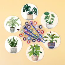 Carica l&#39;immagine nel visualizzatore di Gallery, Set di 6 Sottobicchieri da Dipingere con i numeri (15cm diametro) - Piante